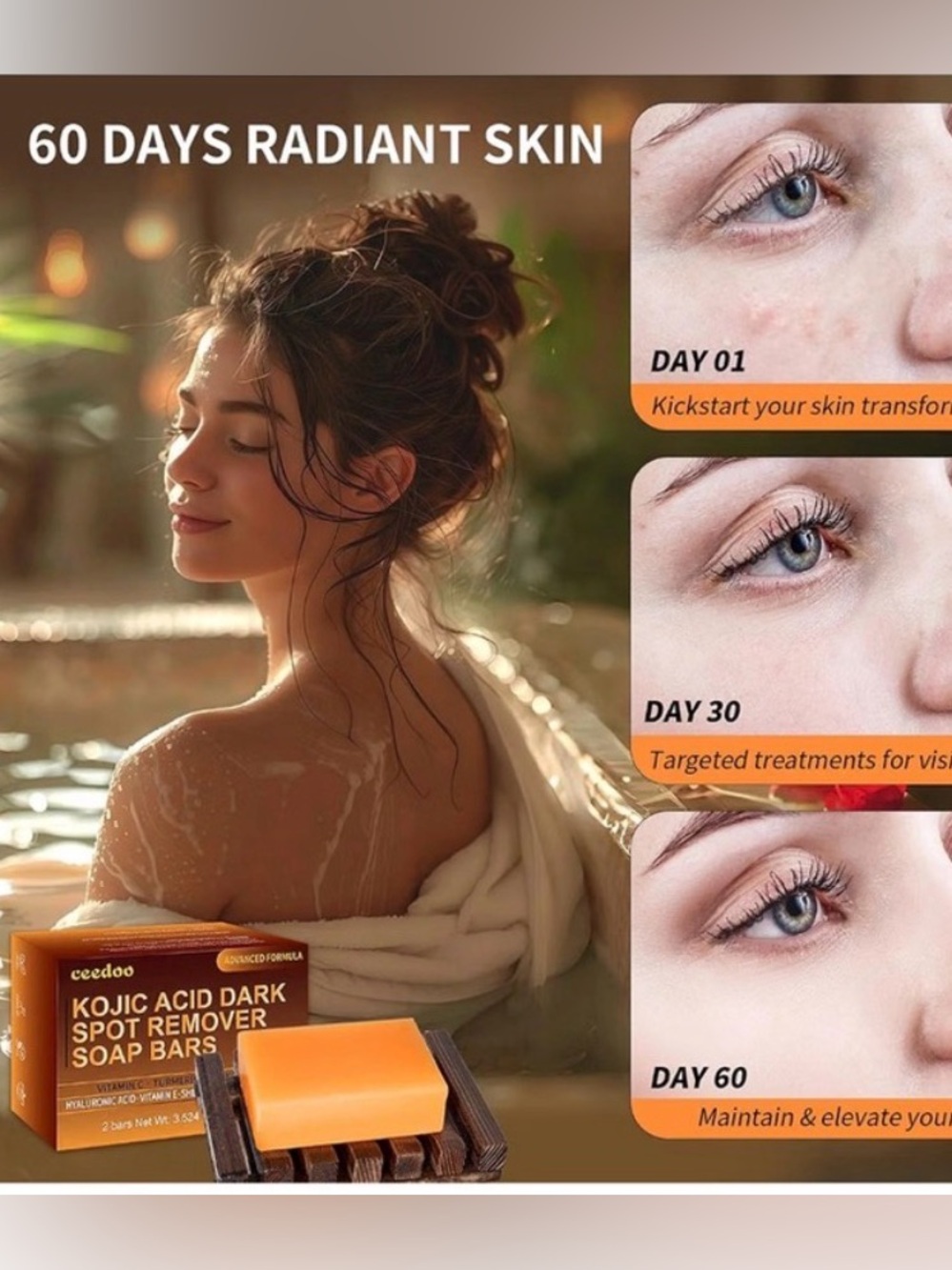 DukDukDay
KOJIC ACID TURMERIC SOAP
